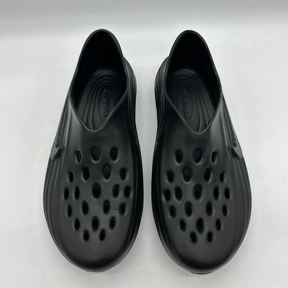 Nike HV5060-001 Mens 12 ReactX Rejuven8 Triple Black Slip On Foam Recovery Clog
